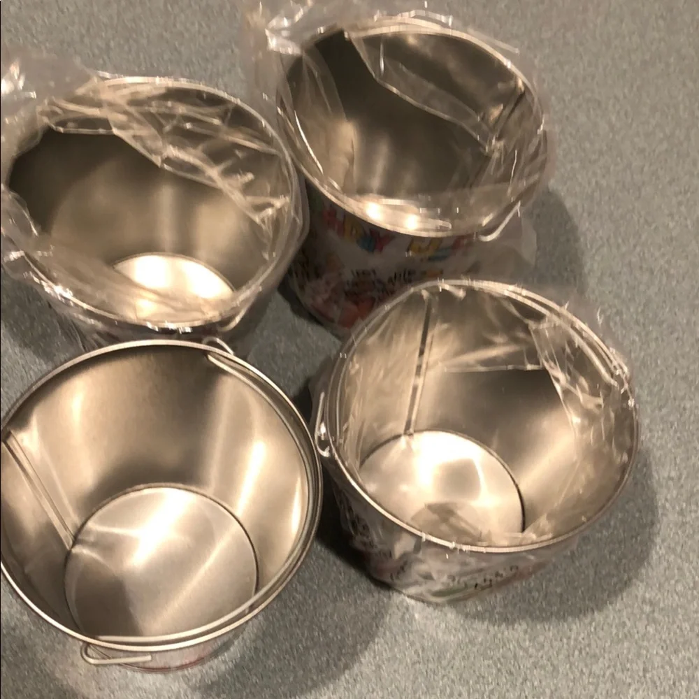 Colorful Birthday Party Mini Buckets lot of 4